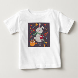Söt höstkanin med anpassad text t shirt