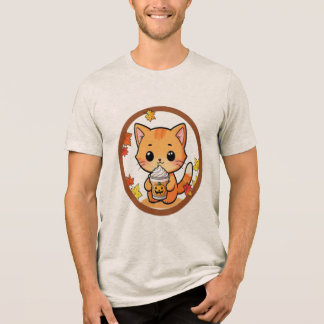 Söt höstkatt med pumpa T-shirt