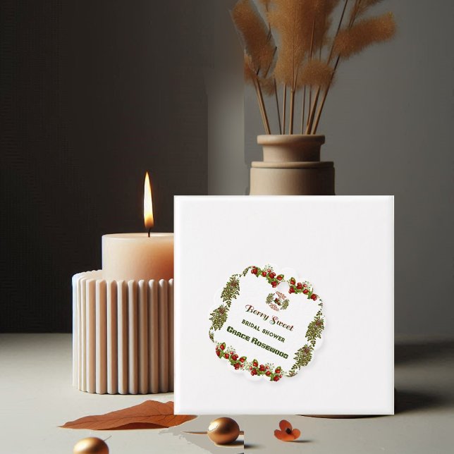 Söt höstlöv höst bär söt bröllopsskal gåvor etiketter (Cute Fall Foliage Autumn Berry Sweet Bridal Shower Favor Tags)