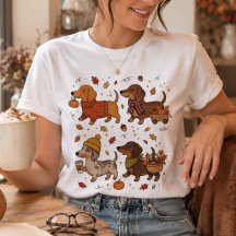 Söt höstparad med dachshund för hundälskare