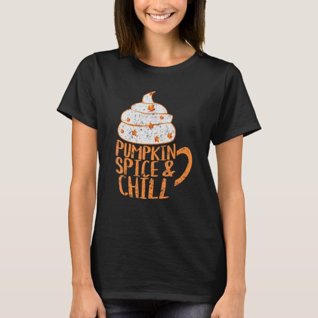 Söt höstpumpa Krydda Och Chill Latte Mugg Hallow T Shirt (Framsida)