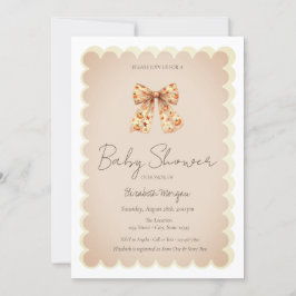Söt höstpumpabow baby shower inbjudningar