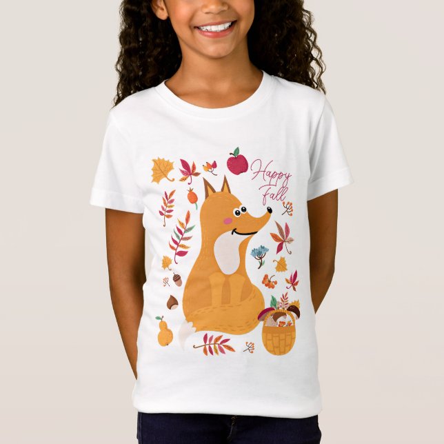 Söt höstrev med egen text t shirt (Framsida)