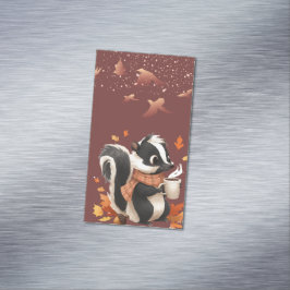 Söt höstskunk vikbar visitkort - Mysig höst Magnetiska Visitkort