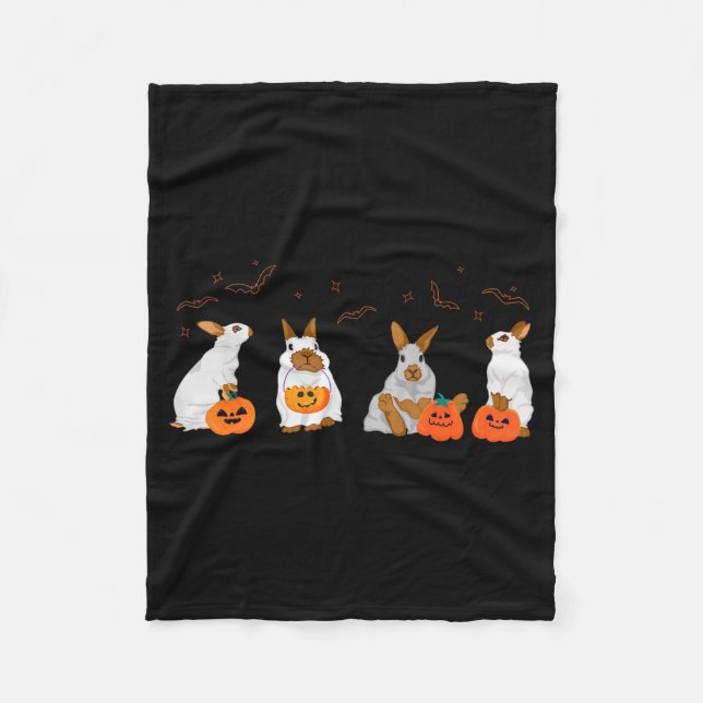 Söt höstspökkanin Kanin Halloween-kostym Fleecefilt (Framsidan)
