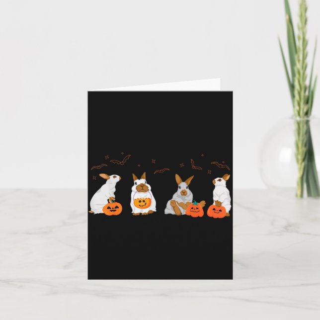 Söt höstspökkanin Kanin Halloween-kostym Kort (Framsida)