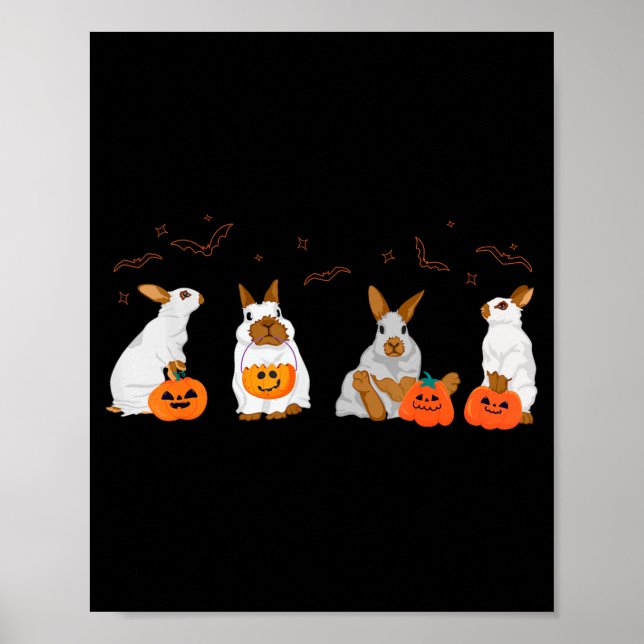 Söt höstspökkanin Kanin Halloween-kostym Poster (Framsidan)