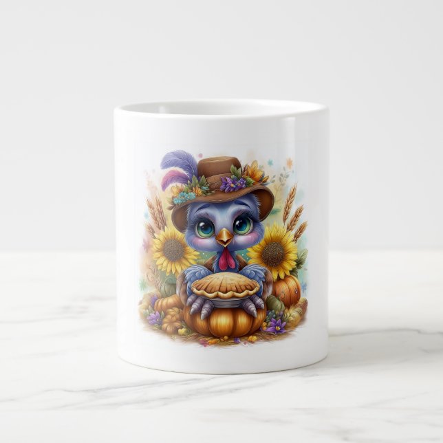 Söt höstturkey jumbo mugg (Framsidan)
