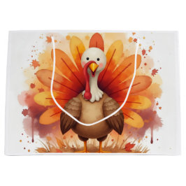 Söt höstturkey presentväska