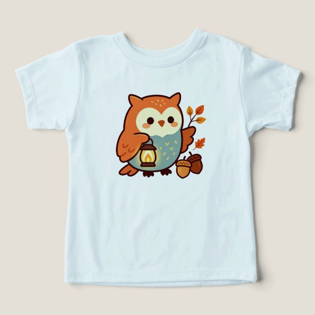 Söt höstuggla t shirt (Design Framsida)