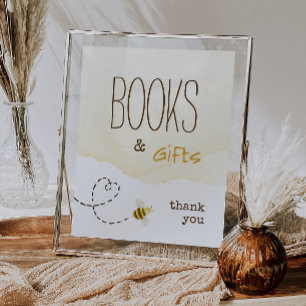 Söt Humla Baby Shower Bokar and Gifts Sign Poster