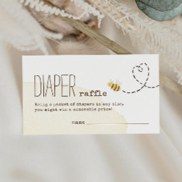 Söt Humla Baby Shower Diaper Raffle Tilläggskort