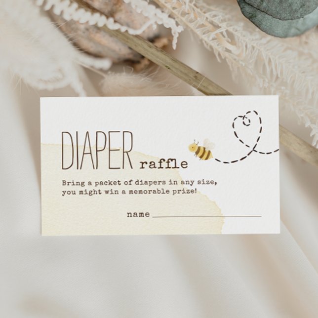 Söt Humla Baby Shower Diaper Raffle Tilläggskort (Skapare uppladdad)
