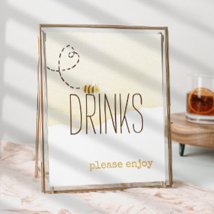 Söt Humla Baby Shower Drinks Sign Poster