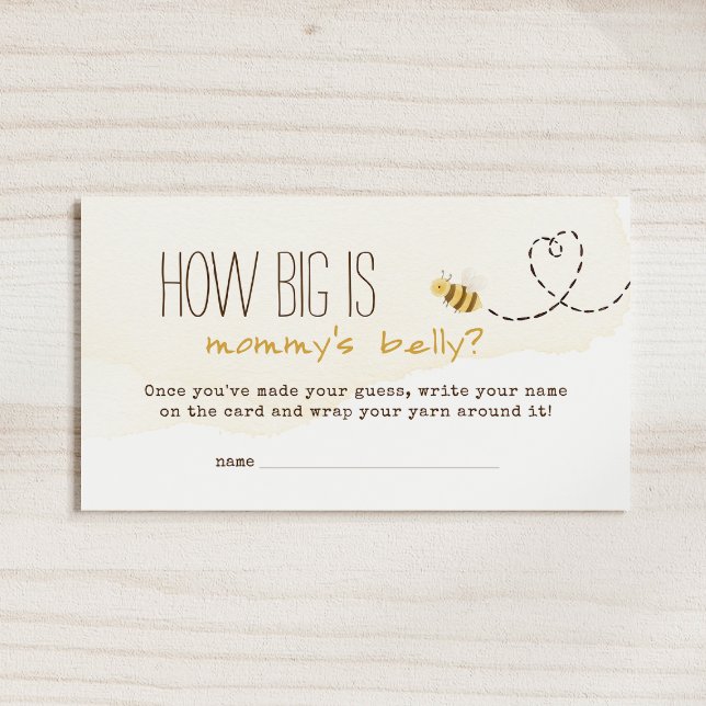 Söt Humla: Hur stort är Mommys Belly Game Card? Placeringskort (Skapare uppladdad)