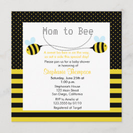 Söt Humla Mamma till Bee Baby Shower Inbjudan