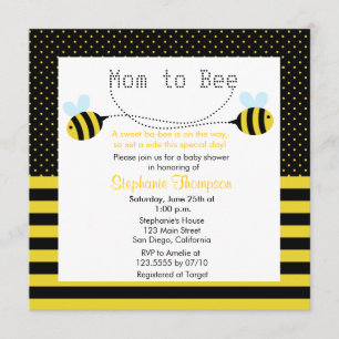 Söt Humla Mamma till Bee Baby Shower Inbjudan