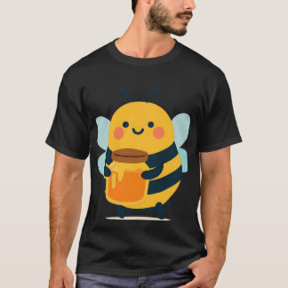 Söt humla som håller honungsburk t shirt