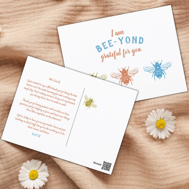 Söt Humla Tack Uppskattning Vykort (Skapare uppladdad)