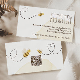 Söt humlebarn baby shower presentregistrerings QR- Tilläggskort