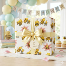 Söt humlebimamma & bebisböna presentpapper