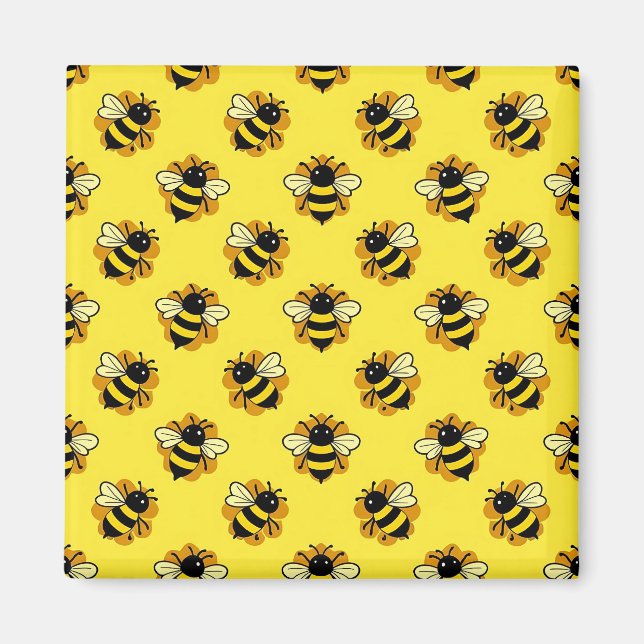 Söt humlebisommarmönster magnet (Framsidan)