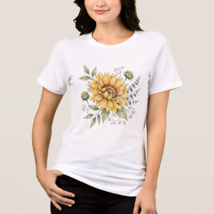 Söt Humlebiväxthus Solros Vattenfärg Trädgård T Shirt