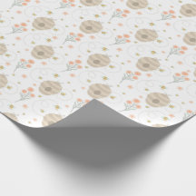 Söt humlor och blommor presentpapper