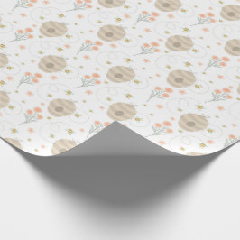 Söt humlor och blommor presentpapper