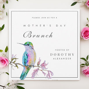 Söt Hummingbird Mors dag Brunch-inbjudan Inbjudningar