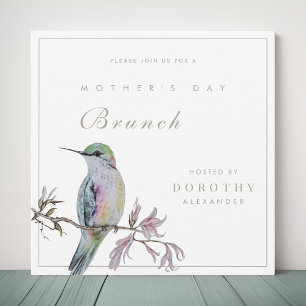 Söt Hummingbird Mors dag Brunch-inbjudan Inbjudningar