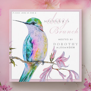 Söt Hummingbird Mors dag Brunch-inbjudan Inbjudningar