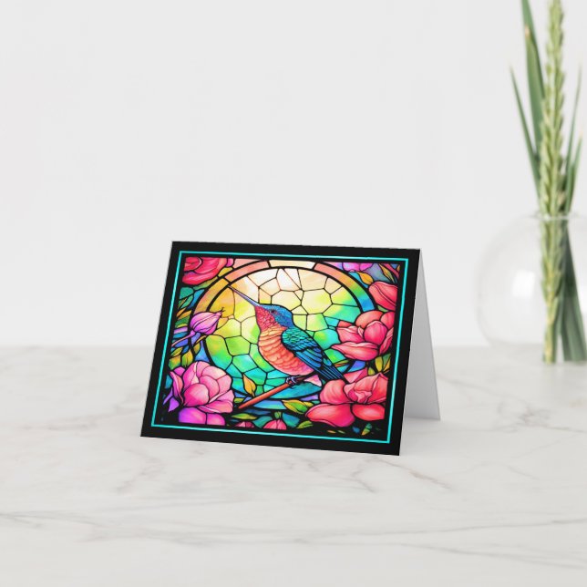 Söt Hummingbird Tack Kort (Framsida)