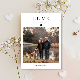 Söt hund Alla hjärtans dag Golden Retriever familj Julkort