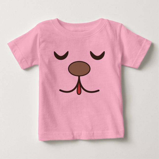 Söt hund ansikte rosa  t shirt (Framsida)