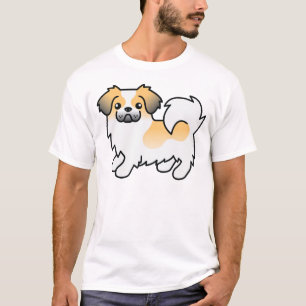 Söt hund av rasen tibetansk spaniel i fawn sable p t shirt