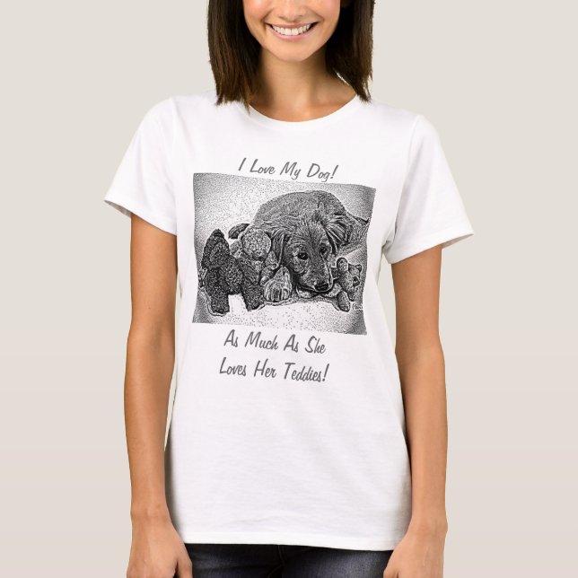 Söt hund bild med kärlek min hund t shirt (Framsida)