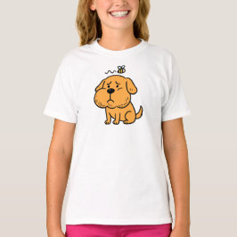 Söt hund blir stungen av en bi t shirt