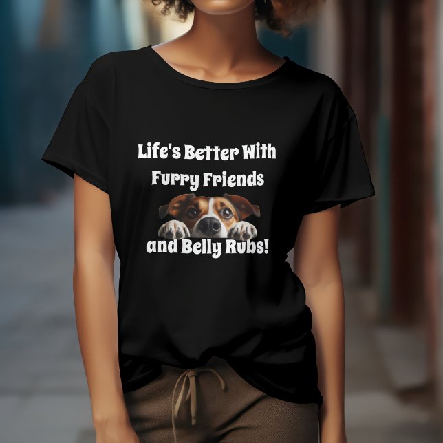 Söt Hund & Bukmassage T Shirt (Skapare uppladdad)
