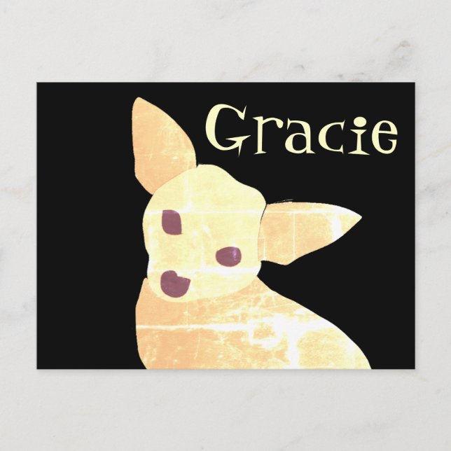 Söt hund Chihuahua Rollig Whimsical Vykort (Framsida)