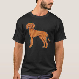 Söt Hund Cute Tecknad Ungersk Vizsla Stående T Shirt