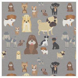 Söt hund-design för hundälskare - grått bakåt tyg