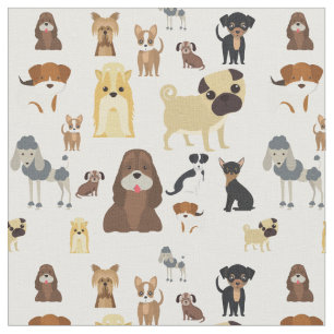 Söt hund-design för hundälskare - vit baksida tyg