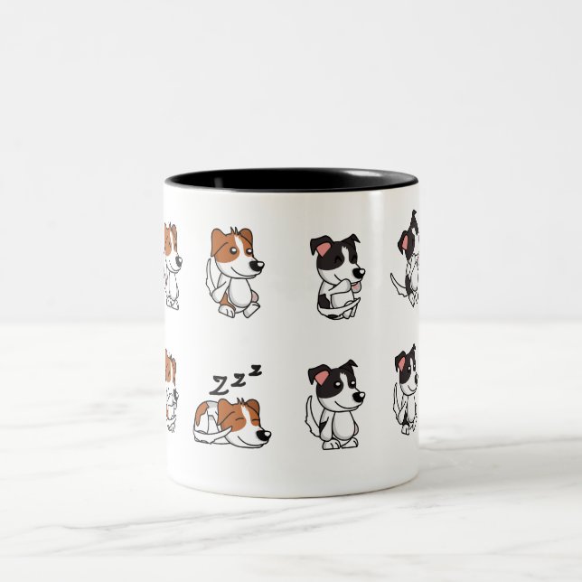 Söt Hund Design Keramikkopp Två-Tonad Mugg (Center)