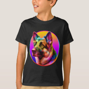 SÖT HUND FÄRGLIG REGNBÅGE T SHIRT