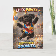 Söt hund födelsedagskort Roligt zoomies Cockapoo