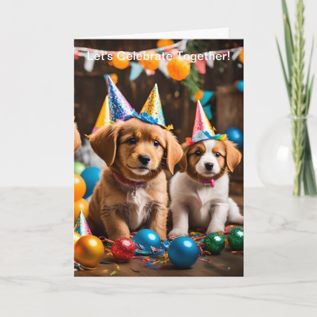 Söt Hund Glad Födelsedag Grattiskort Kort (Framsida)