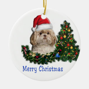 Söt Hund God Jul Julgransprydnad Keramik