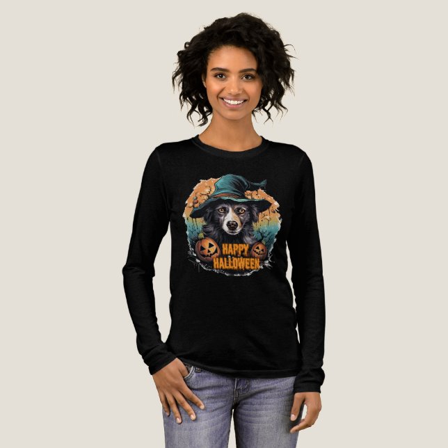 söt hund Halloween fest T Shirt (Hel framsida)