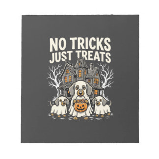 Söt Hund Halloween Inga Bus utan Godsaker_1 Anteckningsblock